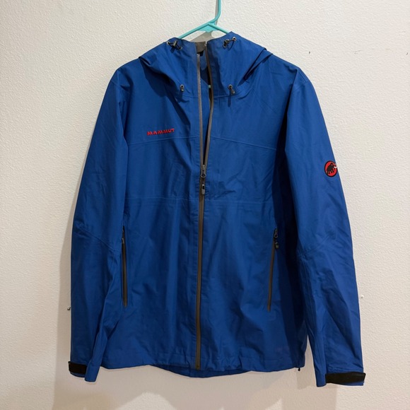 Mammut Other - Mammut Gore-Tex Hardshell Rain Jacket Mens Large Blue Waterproof Hooded Full Zip